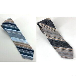 2 Christian Dior Monsieur Vintage Diagonal‎ Stripe Ties